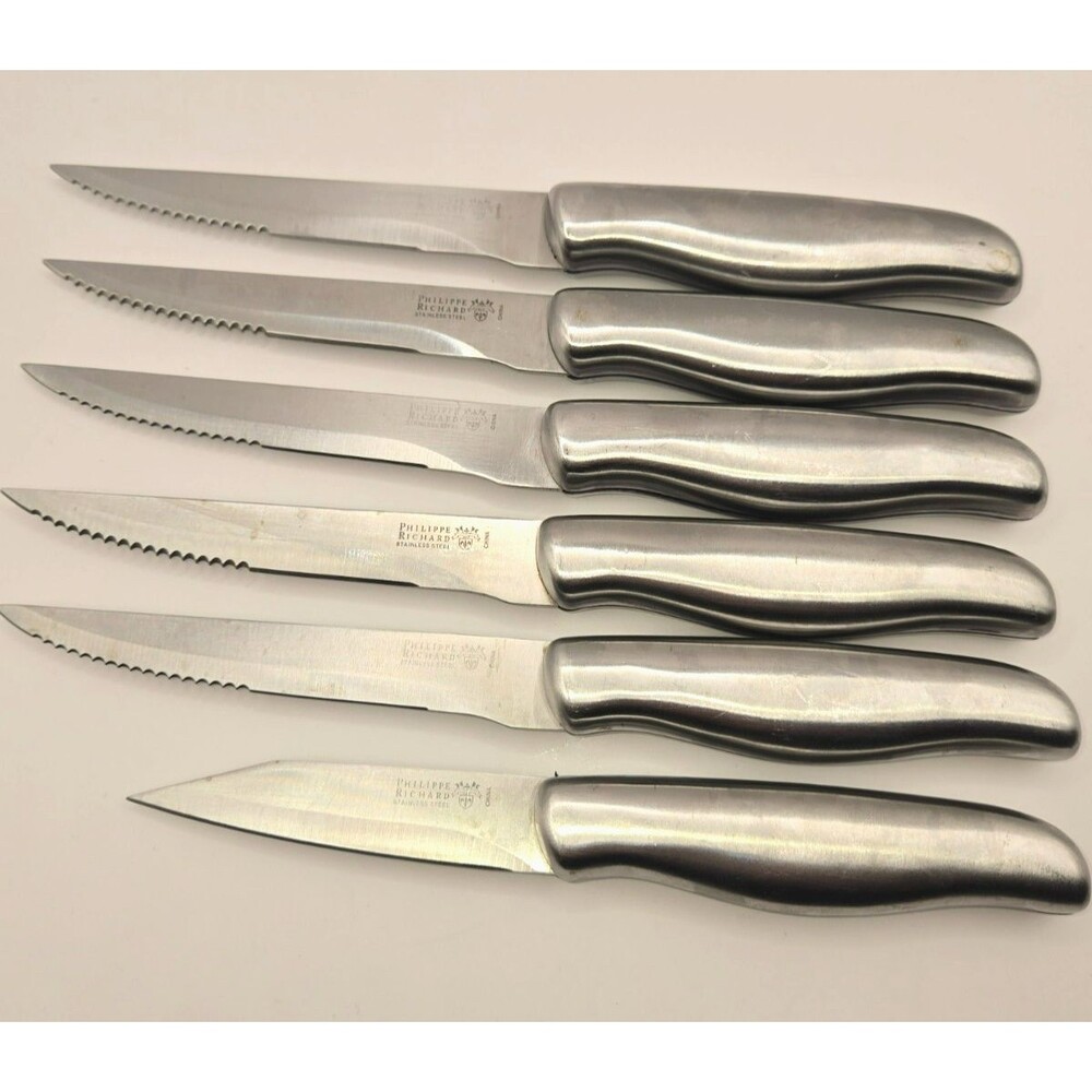 Philippe Richard Stainless Steel Serrated Steak Knife Set of 6